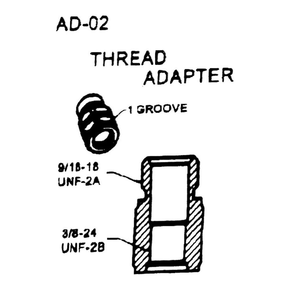 AD-02 9/16-18 UNF-2A 轉 3/8-24 UNF-2B