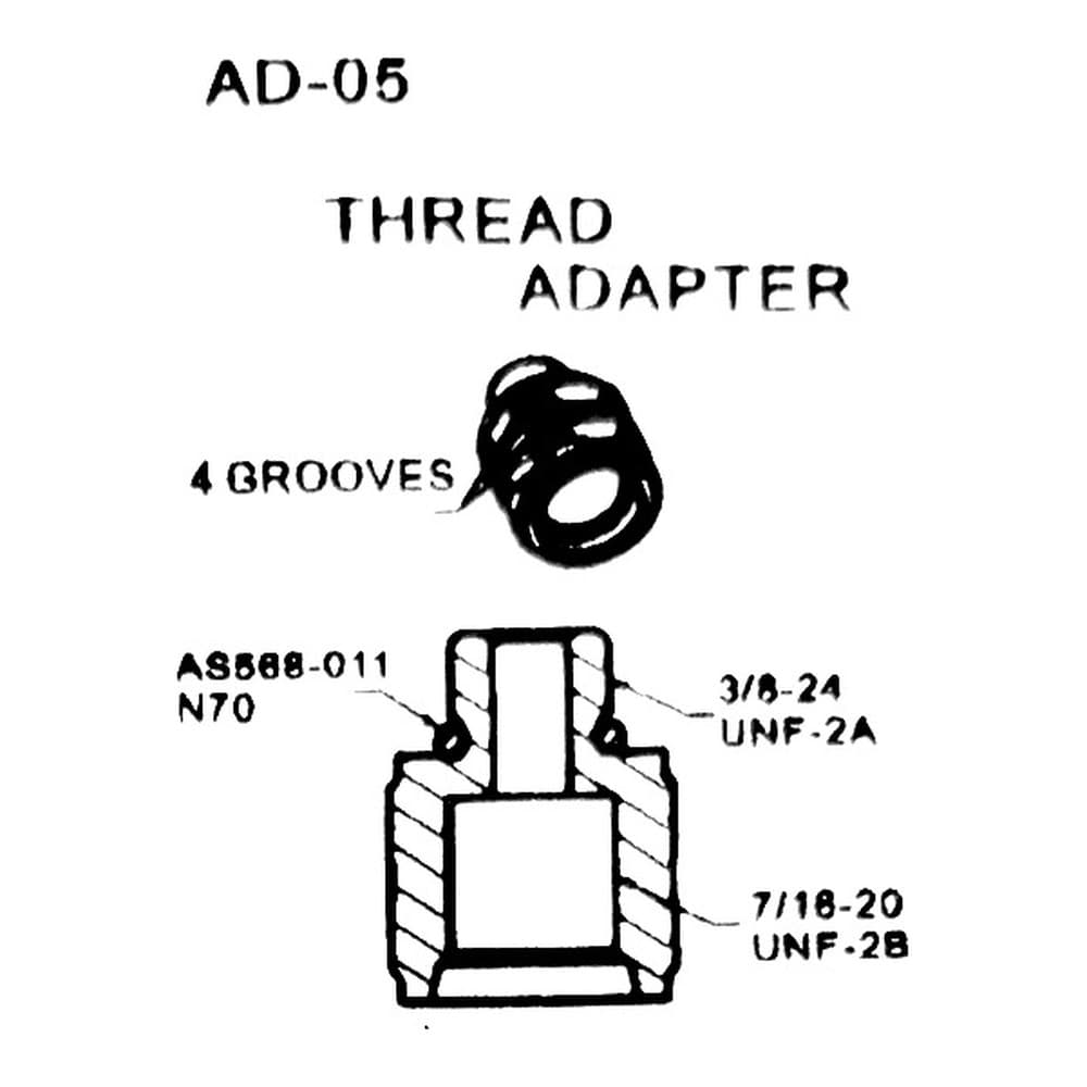 AD-05 3/8-24 UNF-2A 轉 7/16-20 UNF-2B