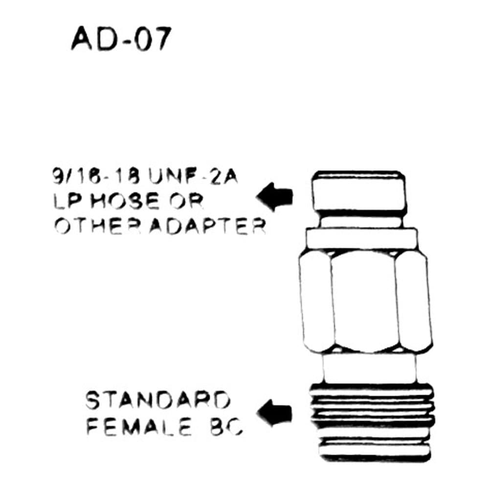 AD-07 9/16-18 UNF-2A（低壓管或其他轉接頭） 轉 STANDARD 母頭快拆