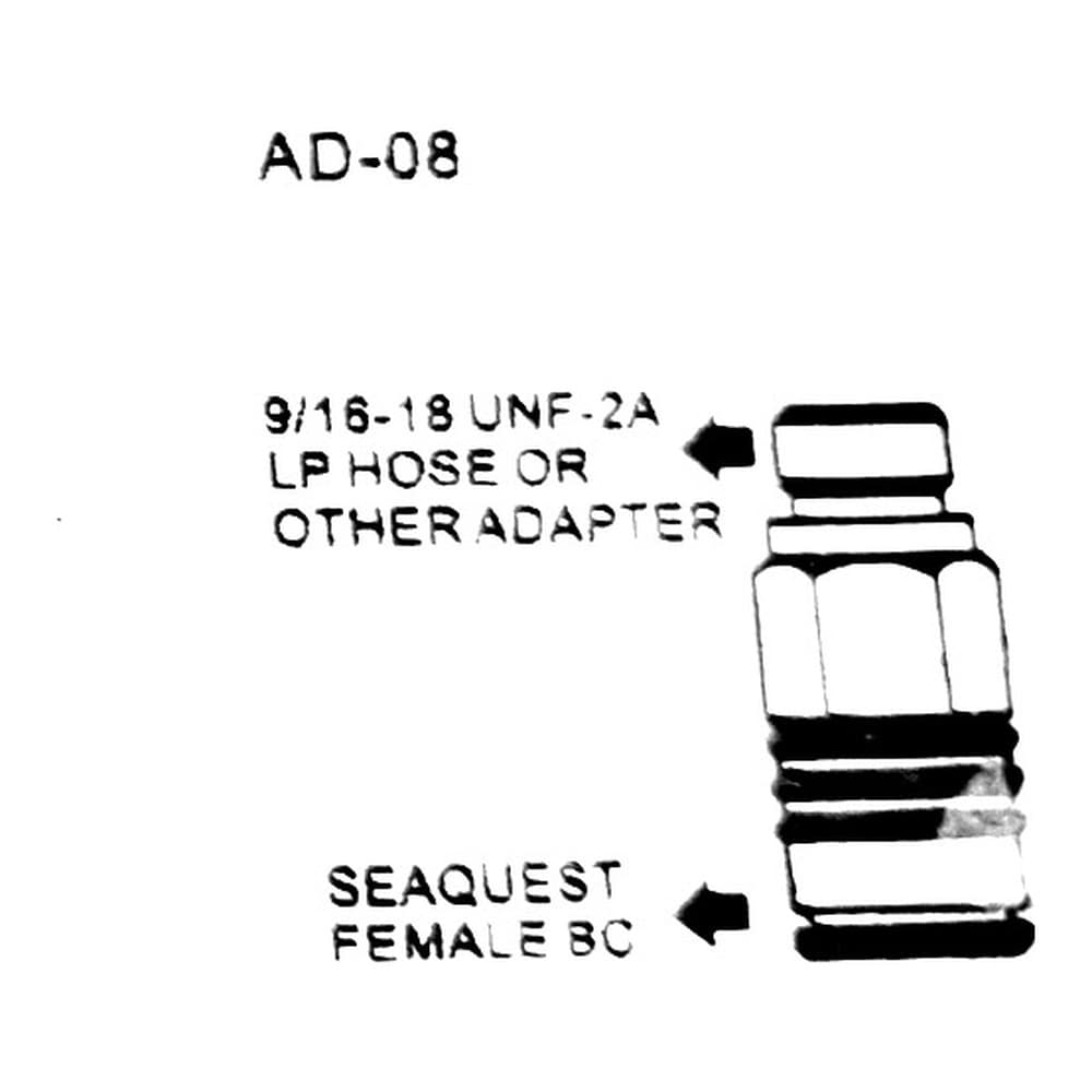 AD-08 9/16-18 UNF-2A（低壓管或其他轉接頭） 轉 SEAQUEST 母頭快拆