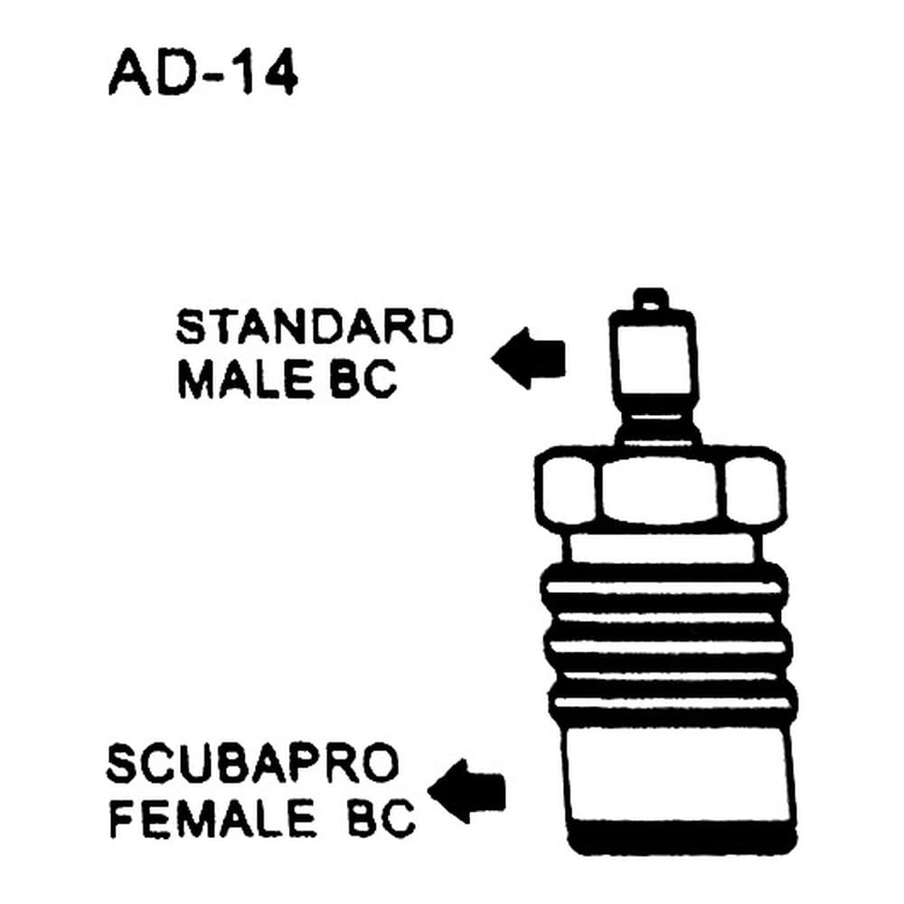AD-14 STANDARD 公頭快拆 轉 SCUBAPRO 母頭快拆
