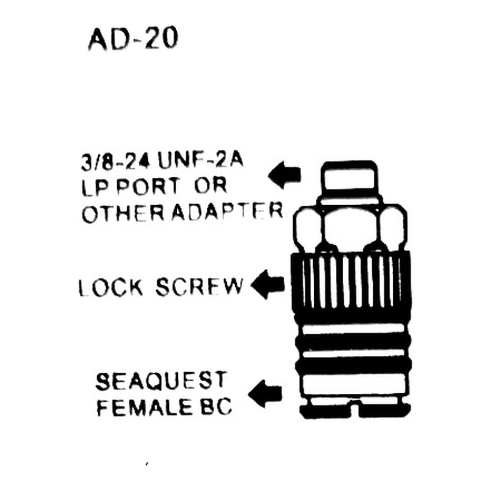 AD-20 3/8-24 UNF-2A（低壓孔或其他轉接頭） 轉 SEAQUEST 母頭快拆