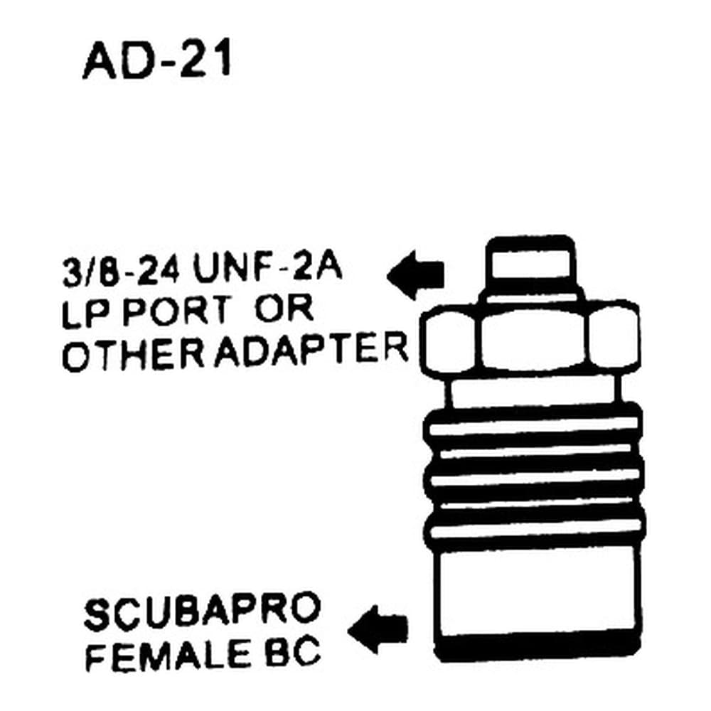 AD-21 3/8-24 UNF-2A（低壓孔或其他轉接頭） 轉 SCUBAPRO 母頭快拆