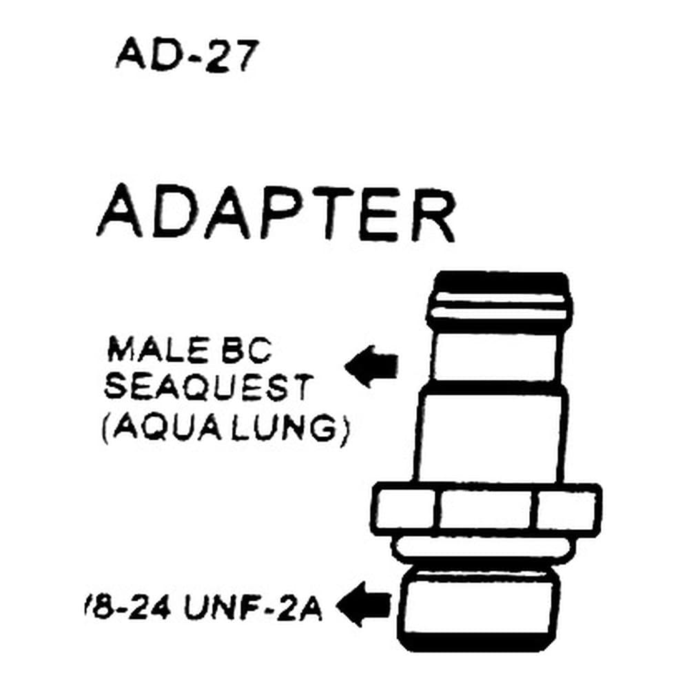 AD-27 SEAQUEST 公頭快拆（AQUALUNG） 轉 3/8-24 UNF-2A