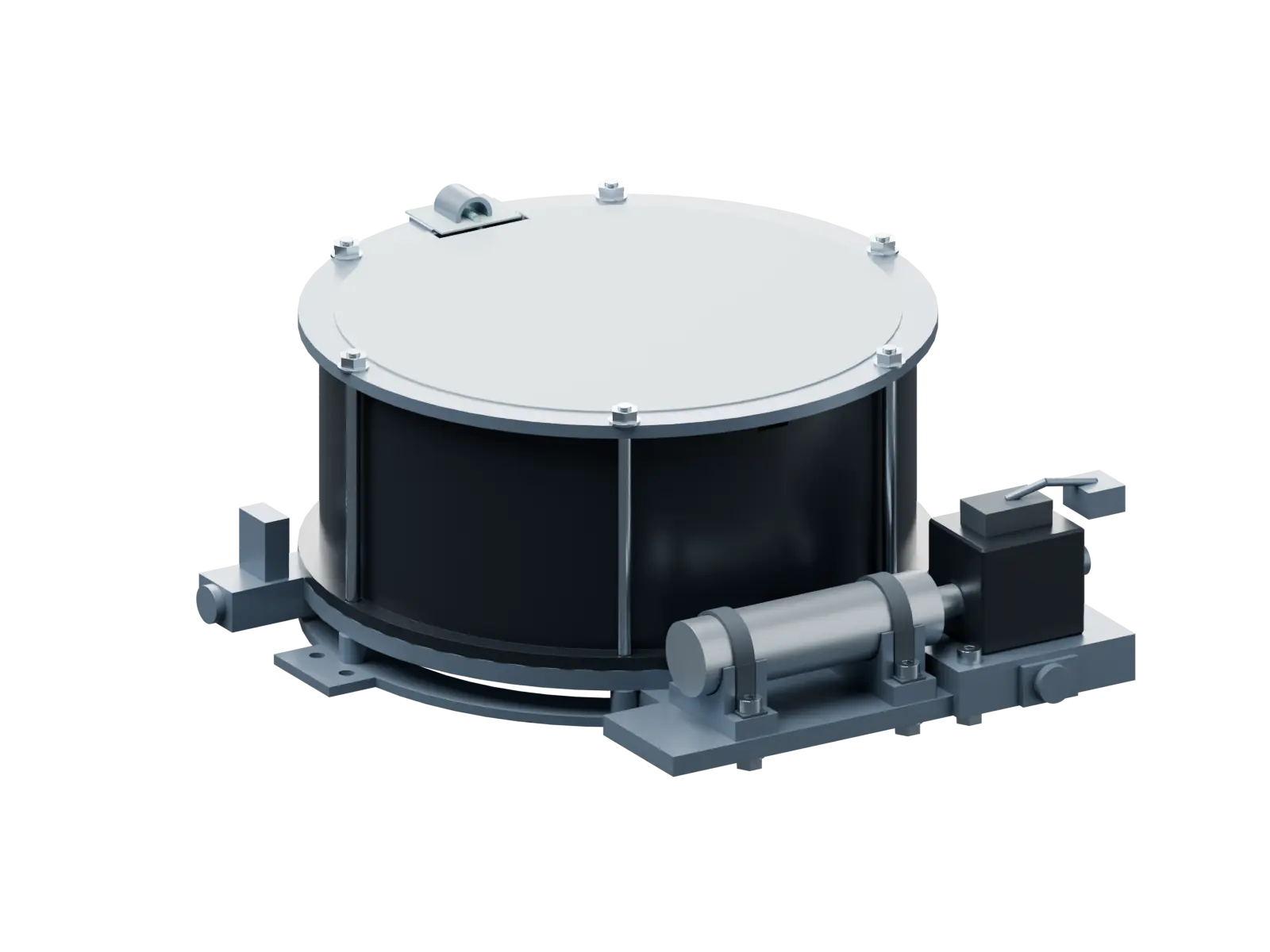 Flat pneumatic parachute module: Assembled